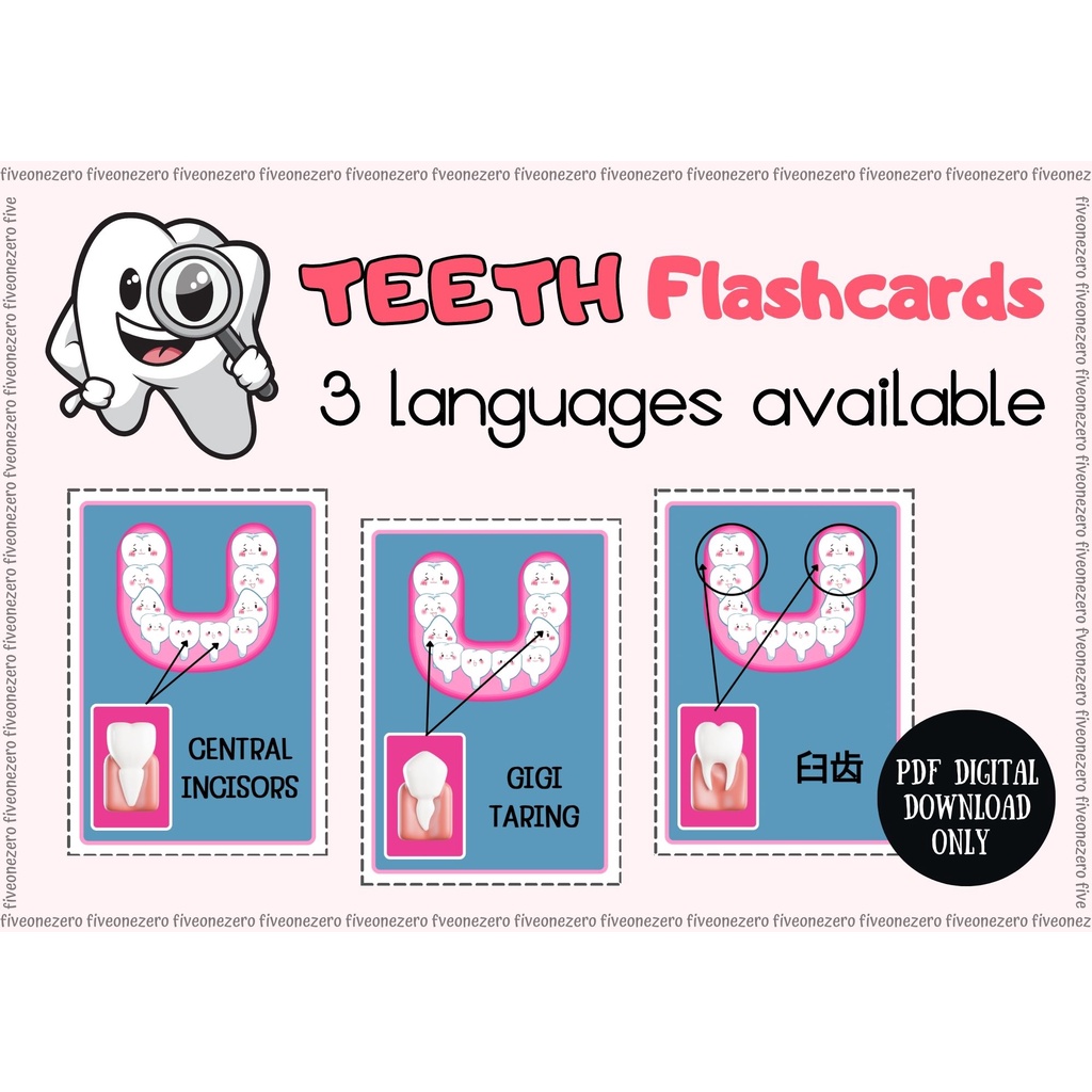 [PDF Softcopy] Kad Imbas Gigi; Teeth Flash cards for kids; early ...