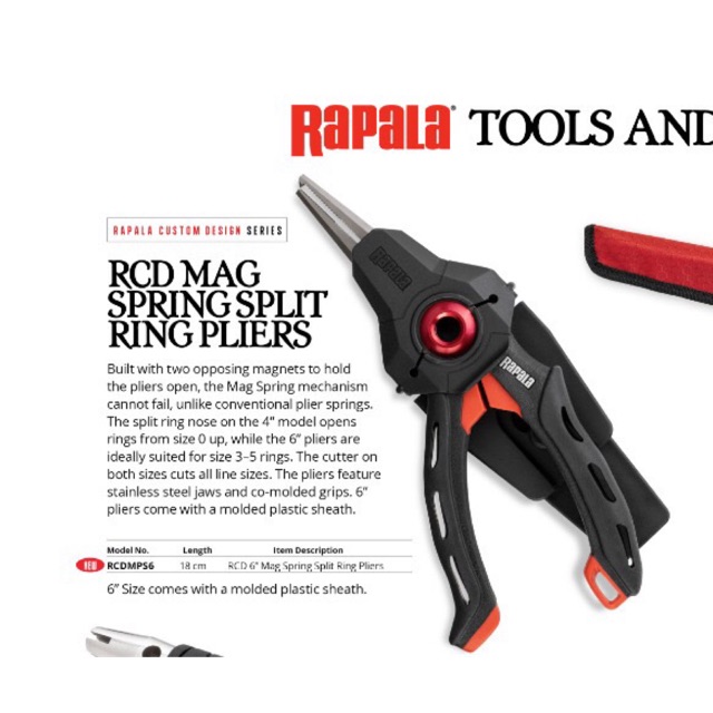 Rapala RCD 6” Mag Spring Split Ring Pliers RCDMPS6