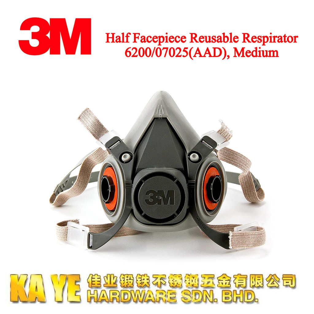 3M™ Half Facepiece Reusable Respirator 6200/07025(AAD), Medium | Shopee ...