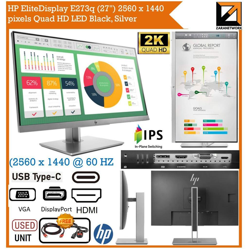 HP LCD / LED ELITEDISPLAY E273q 27"Inch Monitor IPS PANEL 2K Resolution