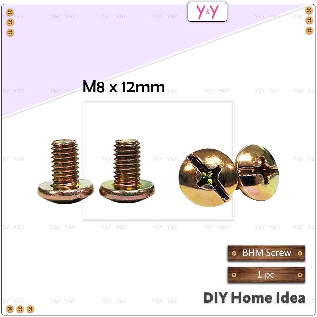 Y&Y Eco M8 x 12mm Binding Head Machine Screw / Round Head Screws
