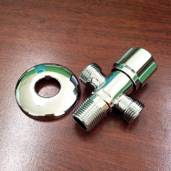 HUIDA HDJ911 304 Stainless Steel 1 in 2 Out 2 Way Angle Valve Water Tap