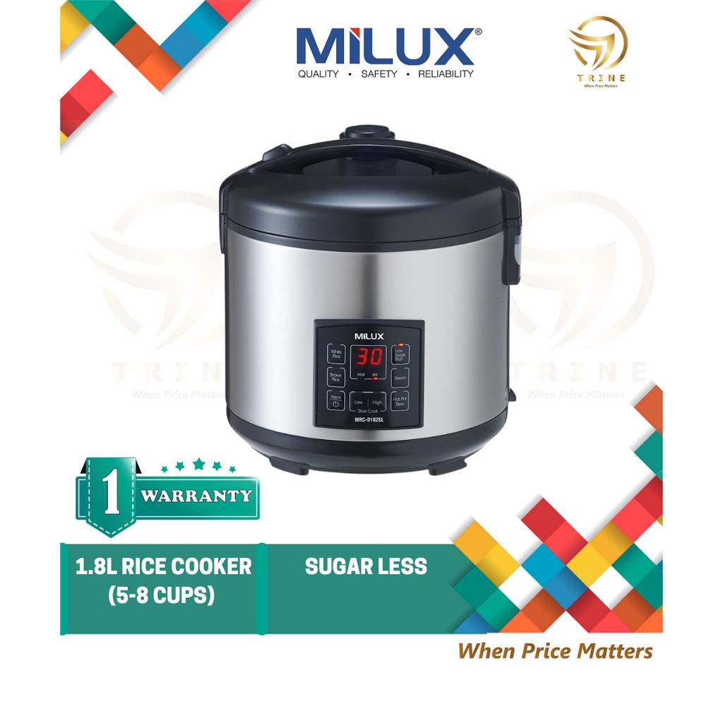 Milux Healthy Sugarless 1.8L Stainless Steel Digital Jar Rice Cooker turun kanji MRCD182SL
