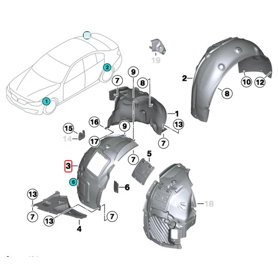 BMW F10 Front Fender Inner Cover (1) | Shopee Malaysia