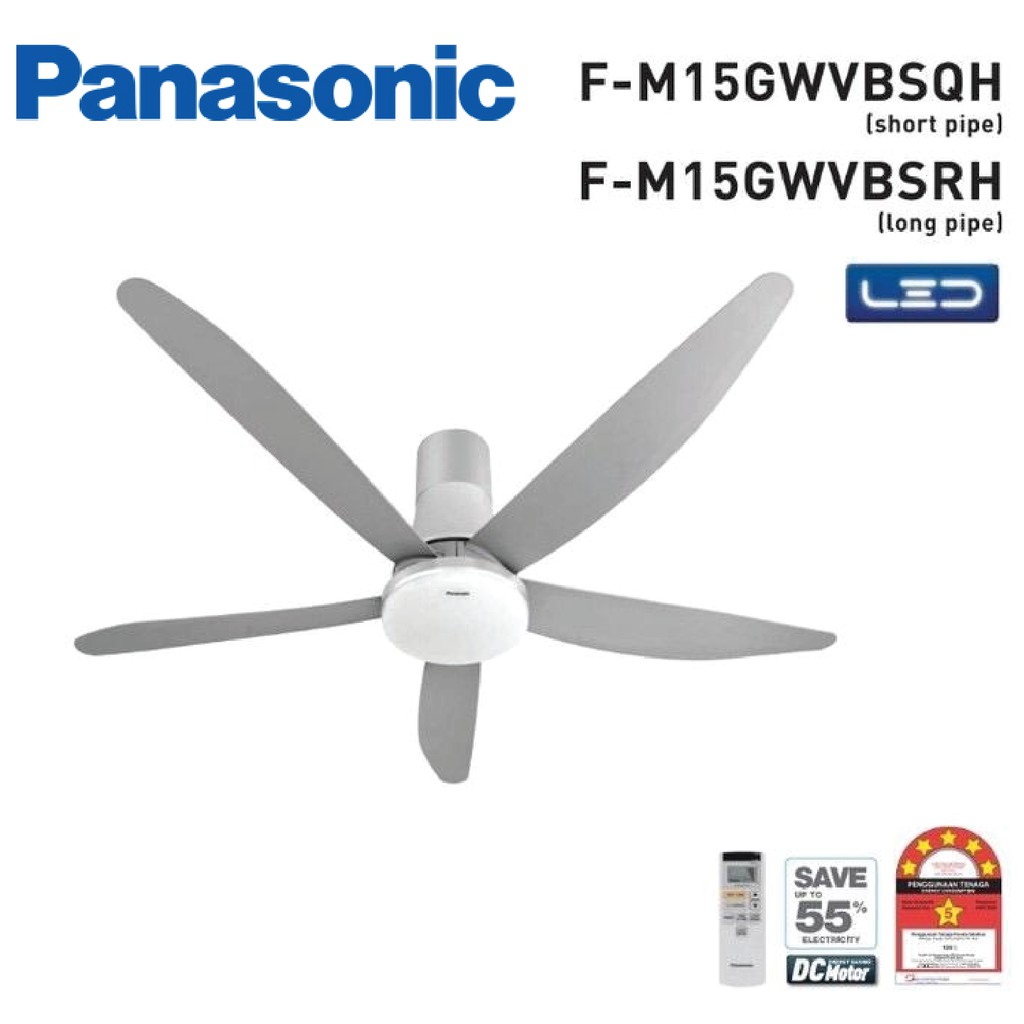 Panasonic Ceiling Fan LED 5Blade 60" 2in1 Ceiling Fan FM15GW