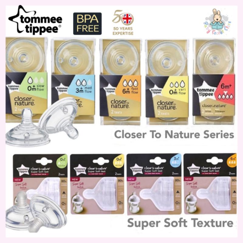 (NEW) Tommee Tippee Closer to Nature Super Soft Texture Teat Nipples (2pcs) Shopee Malaysia