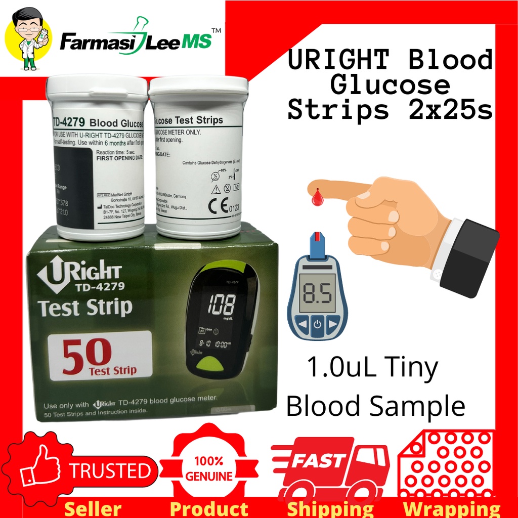 URight TD-4279 Test Strip 25/50s (Exp 05/2025) | Shopee Malaysia