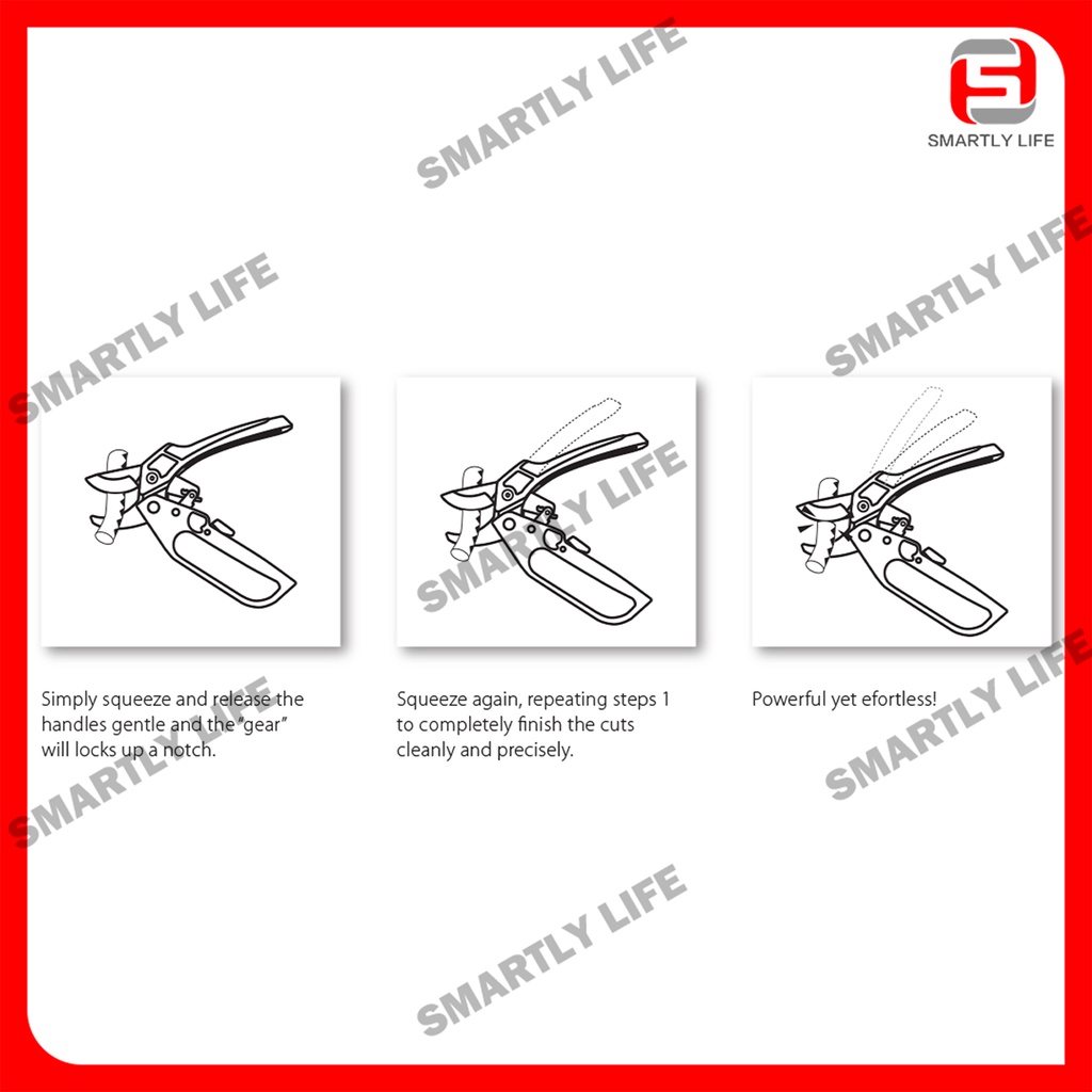 Baba GP-1009 (2) Heavy Duty Aluminium Ratchet Pruner | Shopee Malaysia
