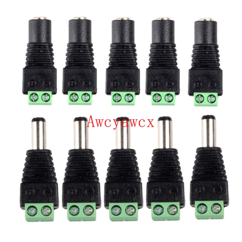 10pcs Male Female Dc Power Adapter Plug Cctv Led Lcd 5v 6v 9v 12v Supply Terminal Connectors 5 8920