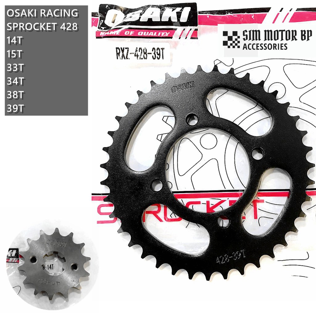 OSAKI RACING 428 SPROCKET RXZ/LC135/Y125ZR | Shopee Malaysia