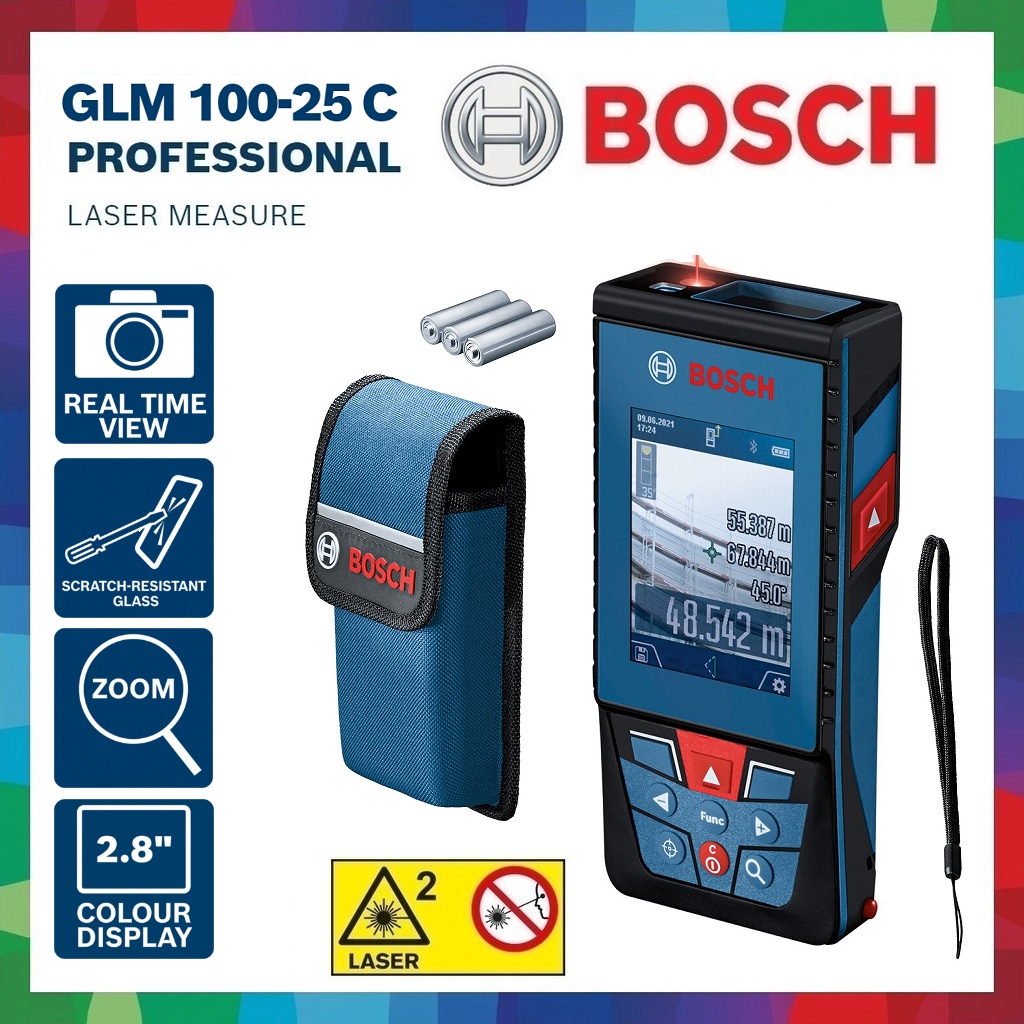 BOSCH GLM150C GLM10025C Laser Measure / range finder / Pengukur Jarak Laser GLM 150C / GLM 100