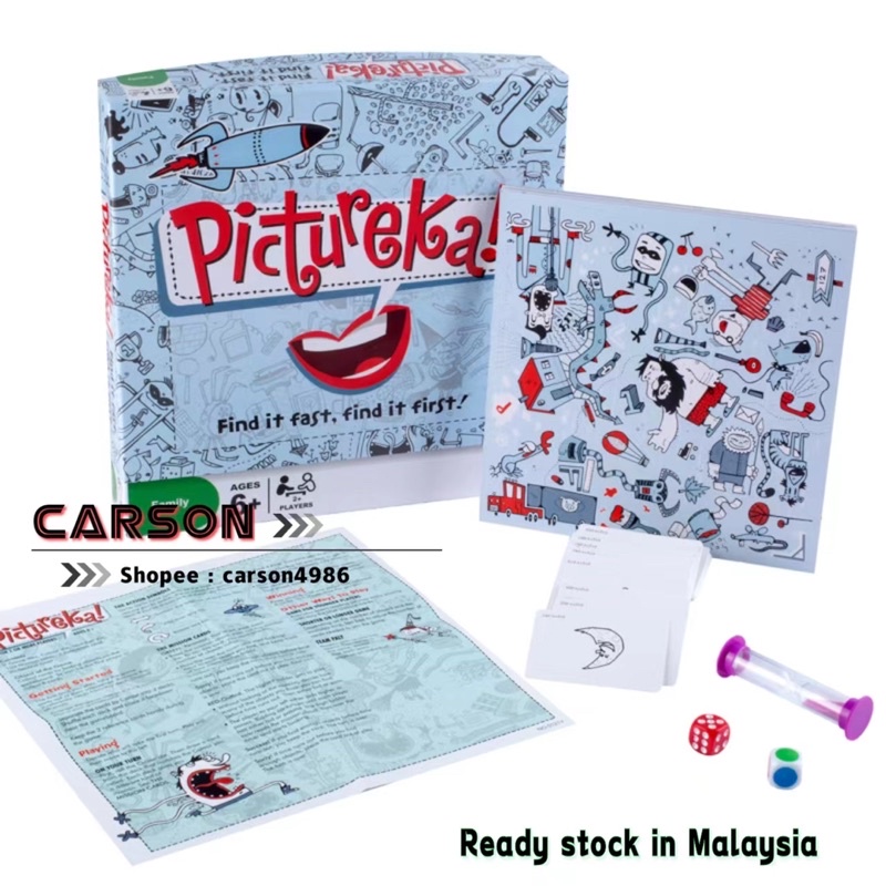Pictureka! Puzzle Board Game Find It Fast 27 Players Family party