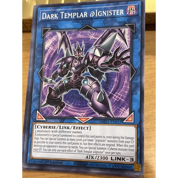 Yugioh English tcg Dark Templar Ignister MP21EN017 Common YuGiOh Card 1st Edition Shopee