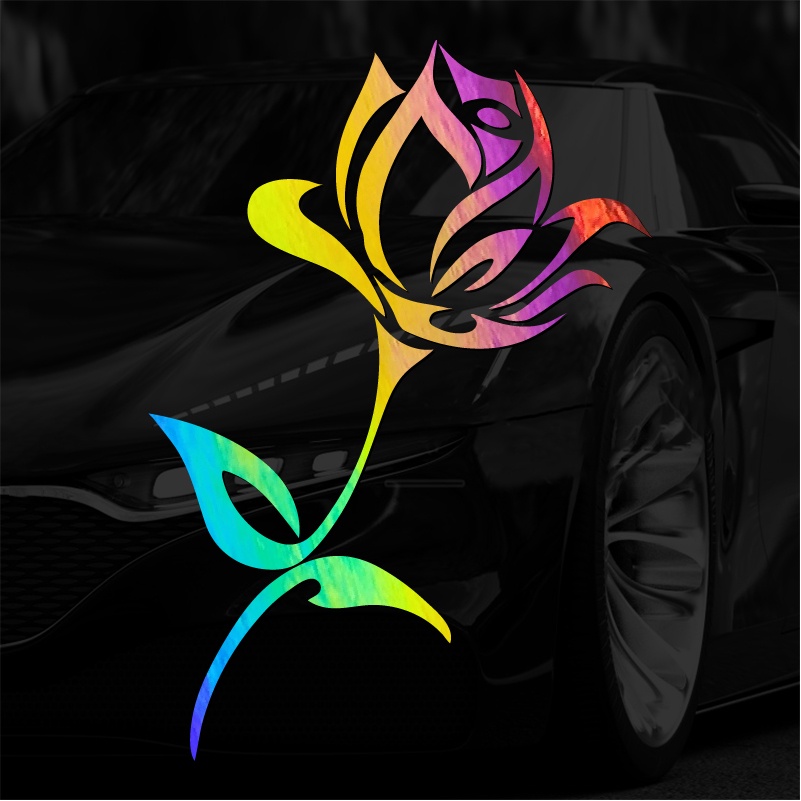 Car Stickers Beautiful Rose Flowers Car Body Window Bumper Waterproof ...