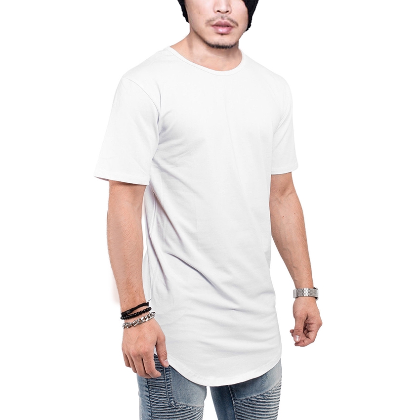 Men's Short Sleeve Basic 100% Cotton Tees Swag Curved Hem T-shirts Men ...