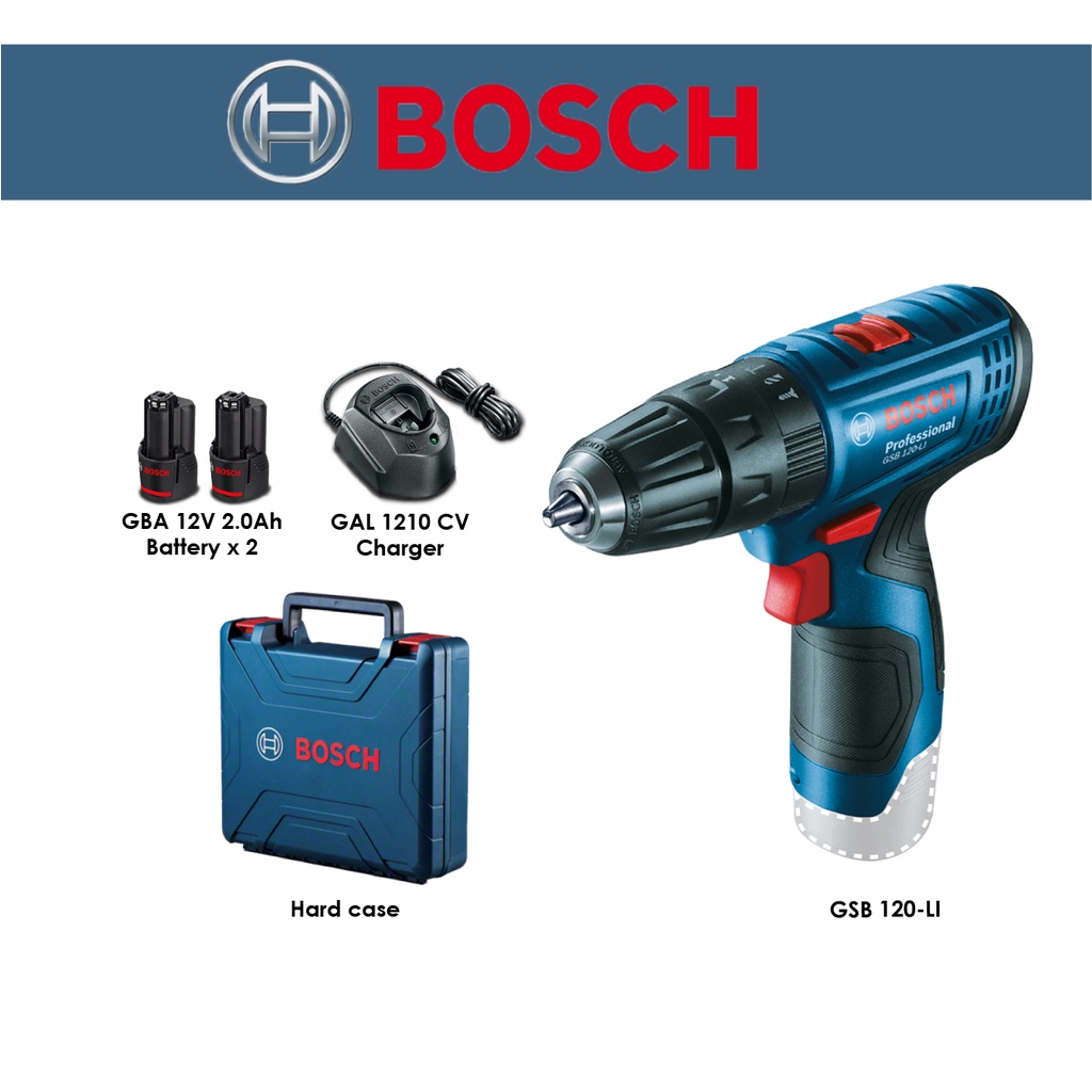 BOSCH GSB 120-LI GEN 2 Cordless Impact Drill 12v Li-ion Battery drill ...