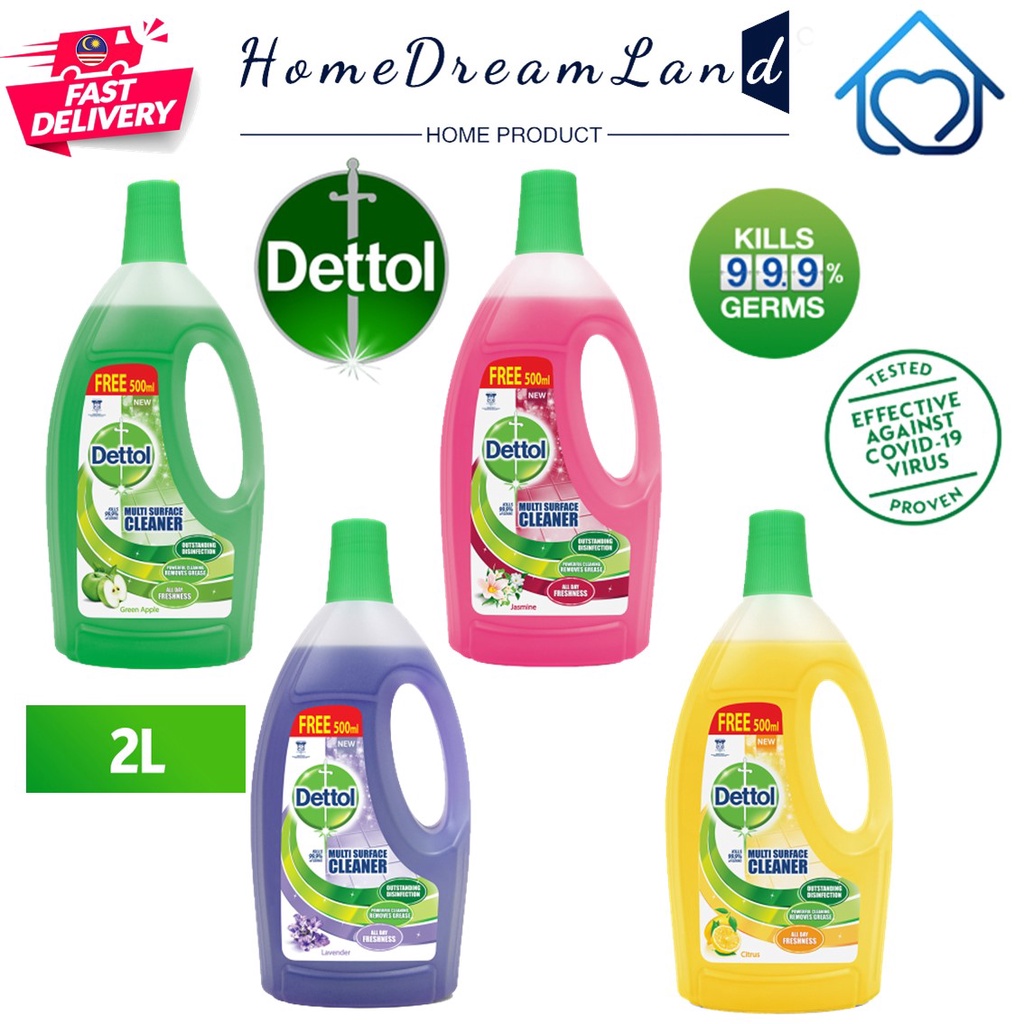 Dettol Multi Action Cleaner 1.5L+FOC 500ml (Jasmine/Citrus/Lavender ...