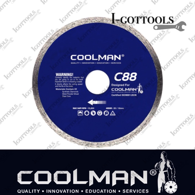 COOLMAN C88 110mm(4”) Tiles Cutting Disc/Continuous Rim Blade (1 piece ...