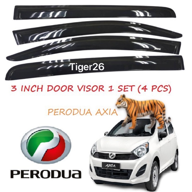 PERODUA AXIA 2014 2015 2016 2017 2018 2019 2020 2021 2022 Door Visor 3 ...