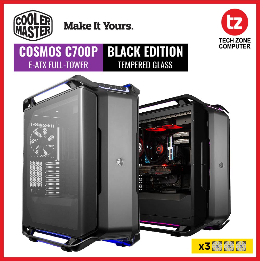 Cooler Master Cosmos C700p Black Edition E Atx Case Panoramic Curved Tempered Glass Side Panel 8049