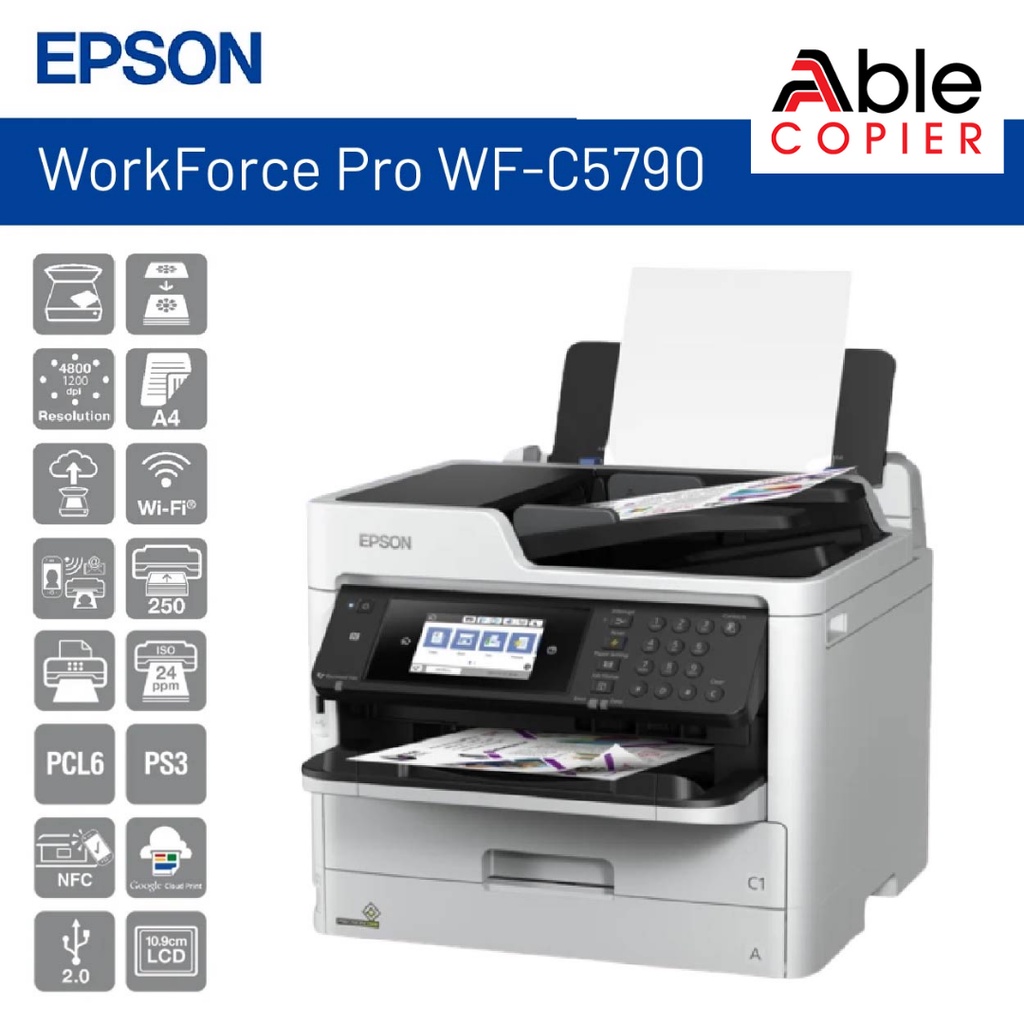 Epson Workforce Pro Wf C5790 Multifunctional All In One Wi Fi Precisioncore Heat Free Technology 8277