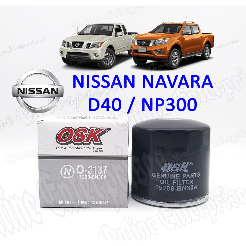OSK Oil Filter Nissan Navara D40 D23 2.5 NP300 2.5 URVAN E26 O3137