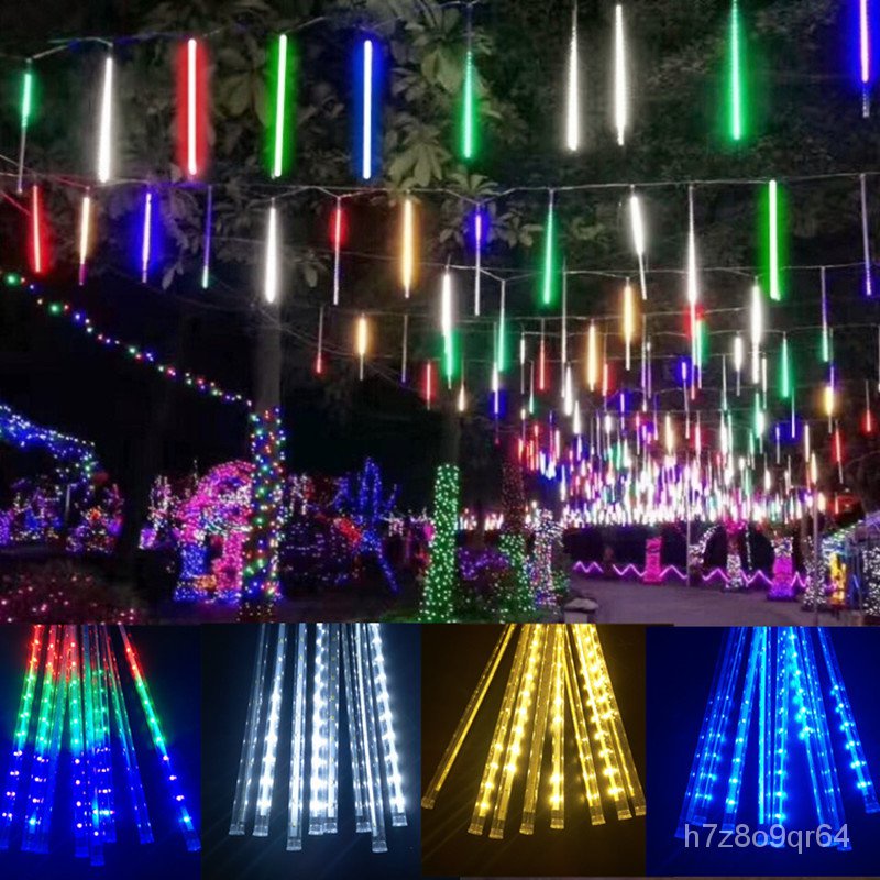 2set 30/50cm 8 Tubes Waterproof Meteor Shower Rain LED String Lights