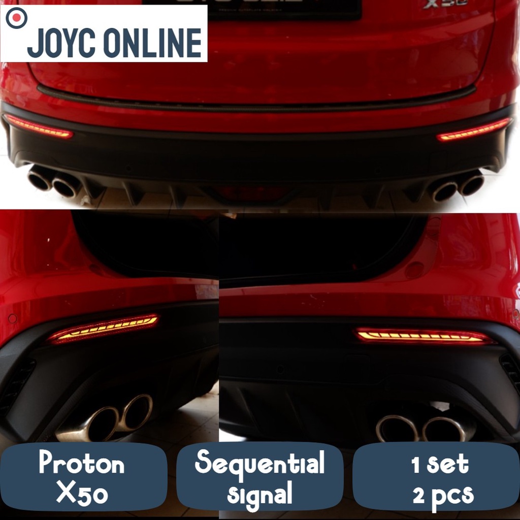 Proton X50 Rear Bumper Reflector Lamp 1 set 2 pcs ( RED / SMOKE ...