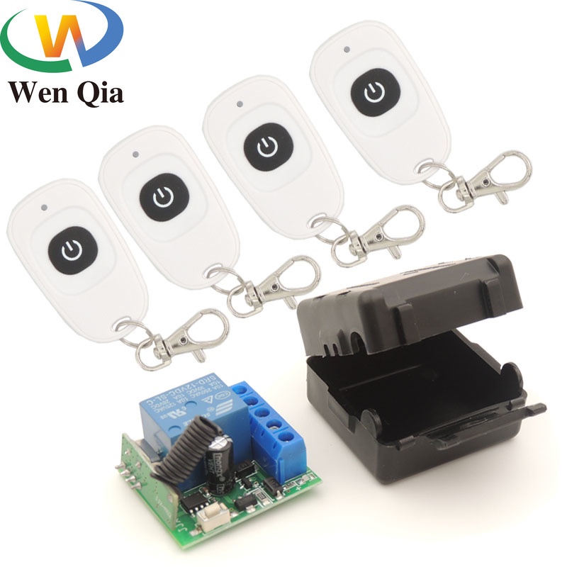 433 MHz rf wireless Remote Control DC 12V 10A 1CH Relay Receiver and ...