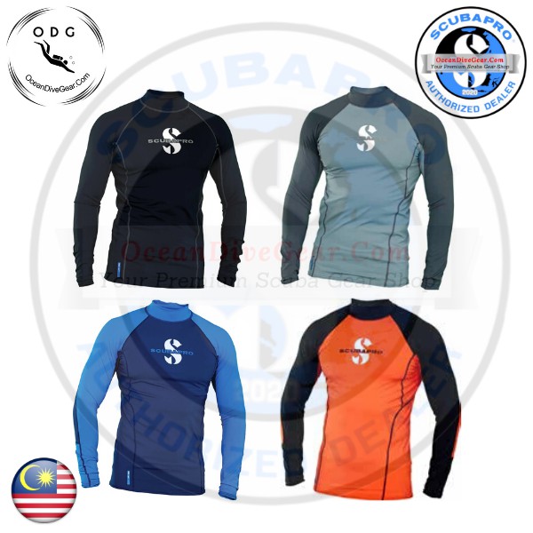 SCUBAPRO UPF80 UPF 80 T-FLEX Rash Guard Long Sleeve, Men Swimming