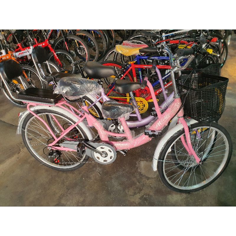 Promosi basikal 3 seat, sesuai untuk ibu dan anak, saiz 20 dan 24,gear ...
