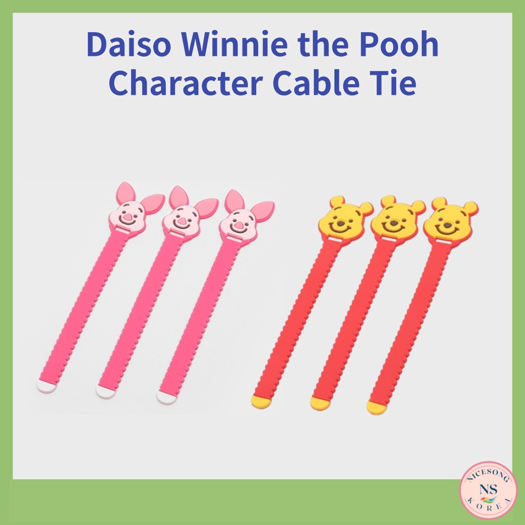 [Daiso Korea]Winnie the Pooh Character Cable Tie Piglet/Pooh Daiso Korea Shopee Malaysia