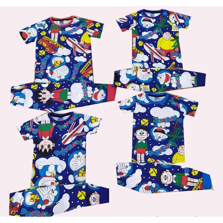 0225 - DORAEMON CARTOON KIDS SET DESIGN CHILDREN CLOTHING FULL COTTON ...