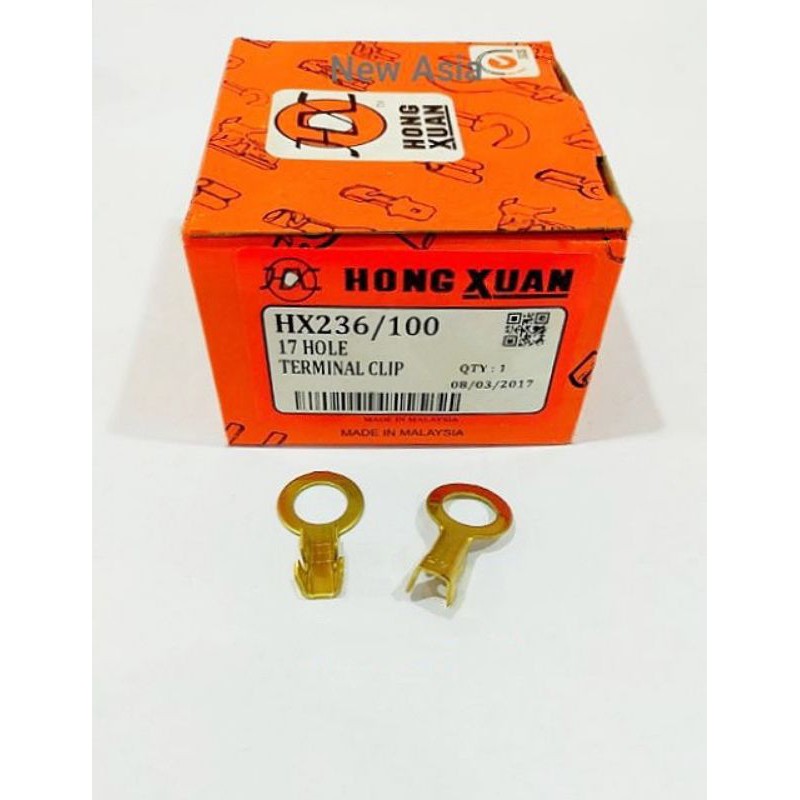 HX236 Extra wide leg 1Box 100pc Ring Terminal Clip Wire Universal Gold ...