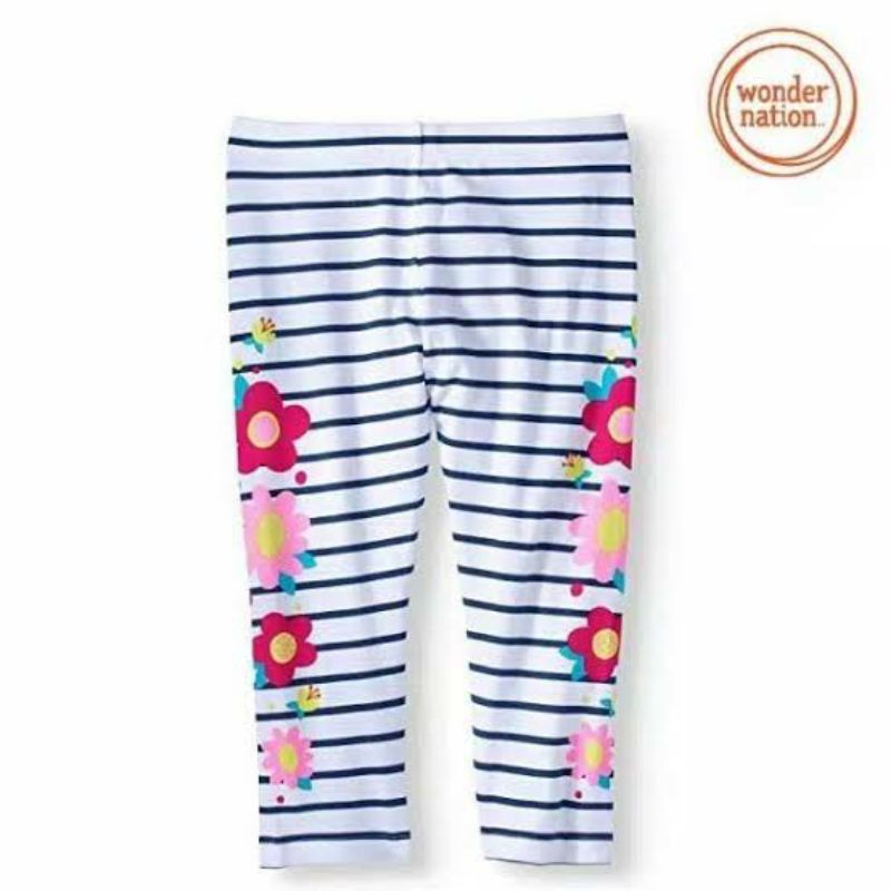 Children's Floral Stripe Leggings Branded 67 Years Original Wonder Nation by Walmart Shopee