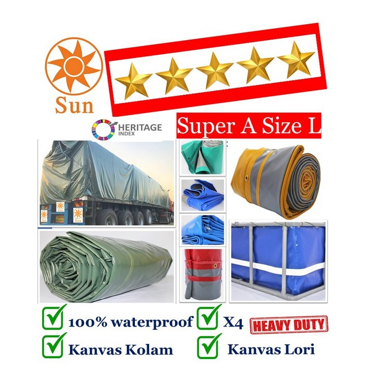 Size L Super A Nylon Pvc Tarpaulin Vinylon Cover Lorry Canvas Fish Tank