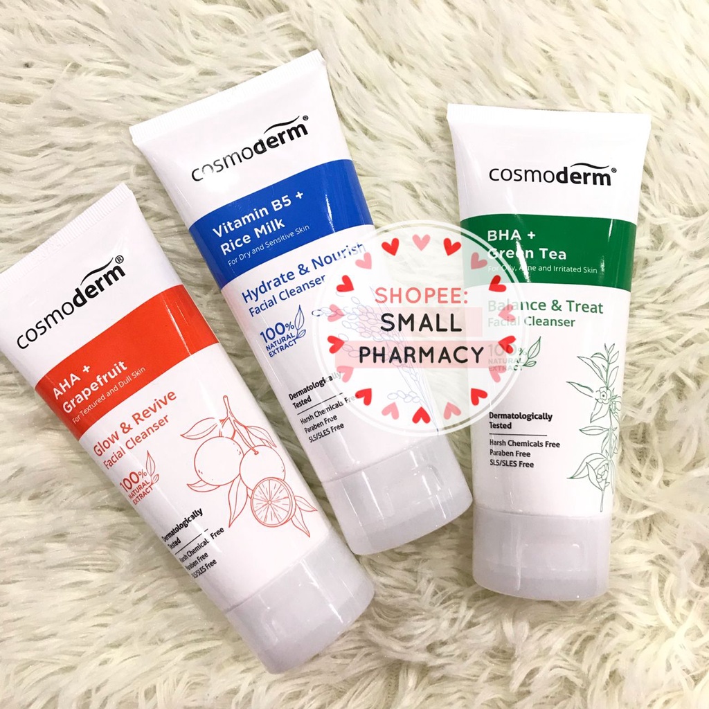Cosmoderm ( AHA + Grapefruit / Vitamin B5 + Rice Milk / BHA + Green Tea
