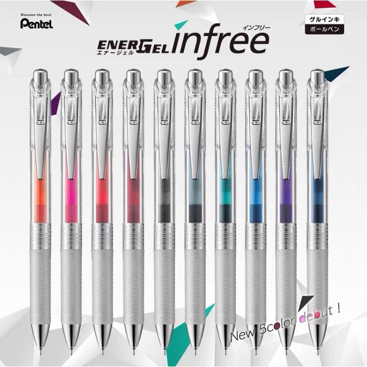 Pentel Energel Infree Retractable Gel Roller Pen 0.5mm / 0.7mm | Shopee ...