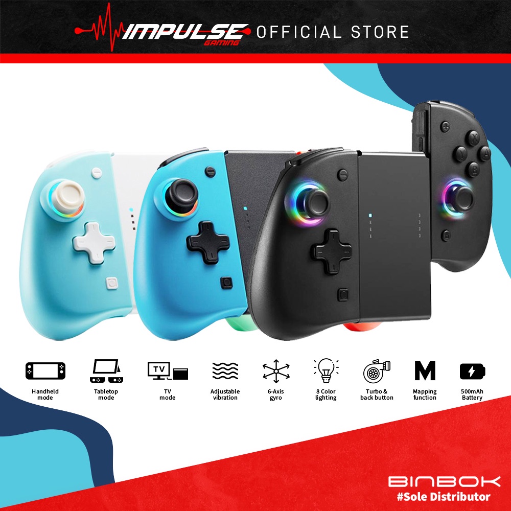 Binbok Wireless RGB JoyCon Controller For Nintendo Switch,