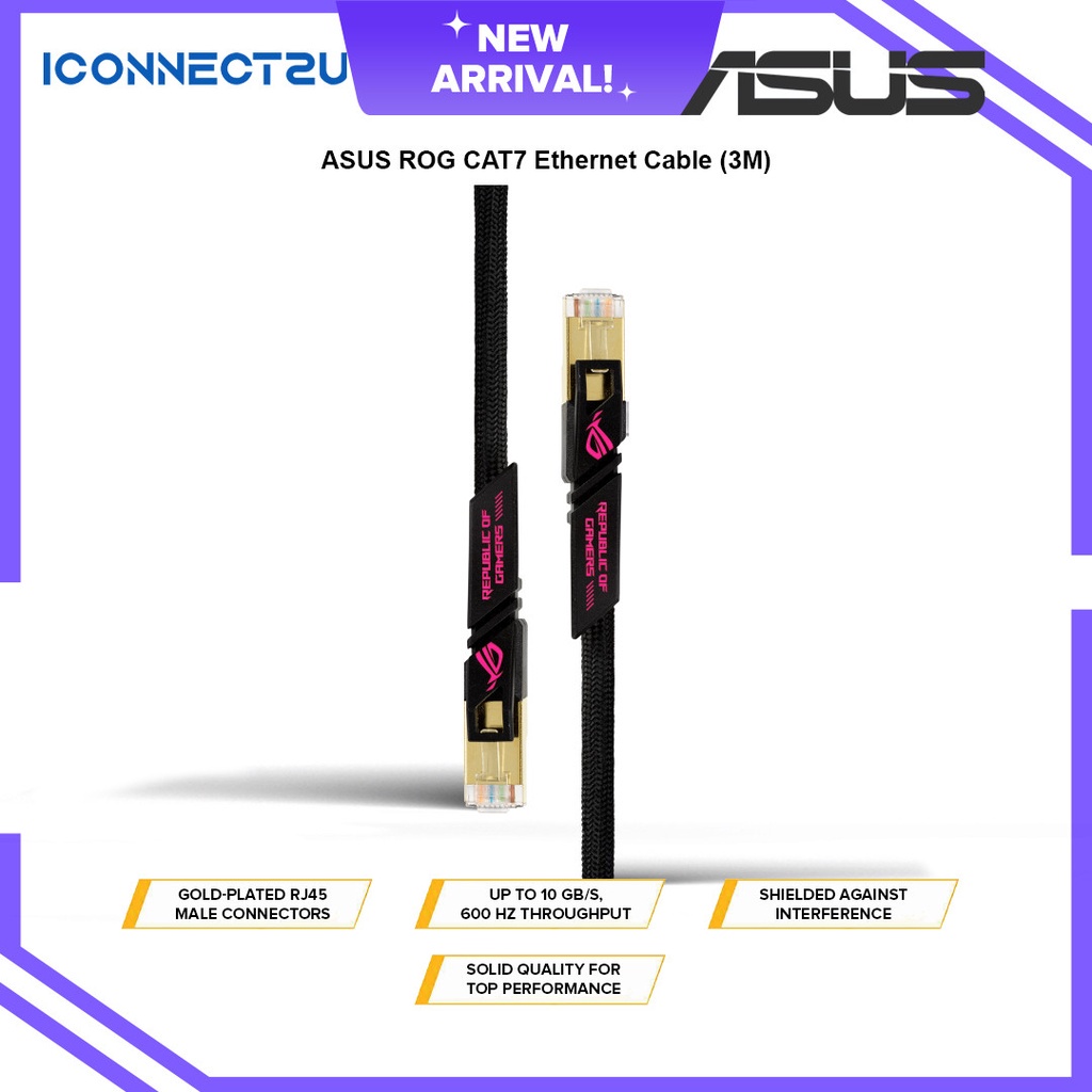 ASUS ROG Cat7 High Speed Gaming LAN Network up to 600MHz & 10GB ...