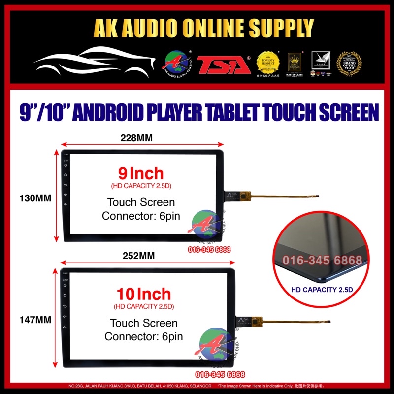 Android Player 2.5D Touch Screen 9”/ 10” Tablet Spare part /android ...