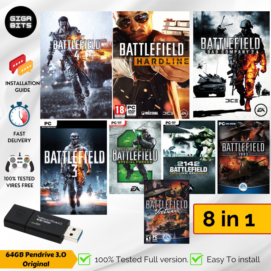 🔥[64GB original Pendrive ]🔥 Battlefield 1 2 3 4 Hardline full version ...