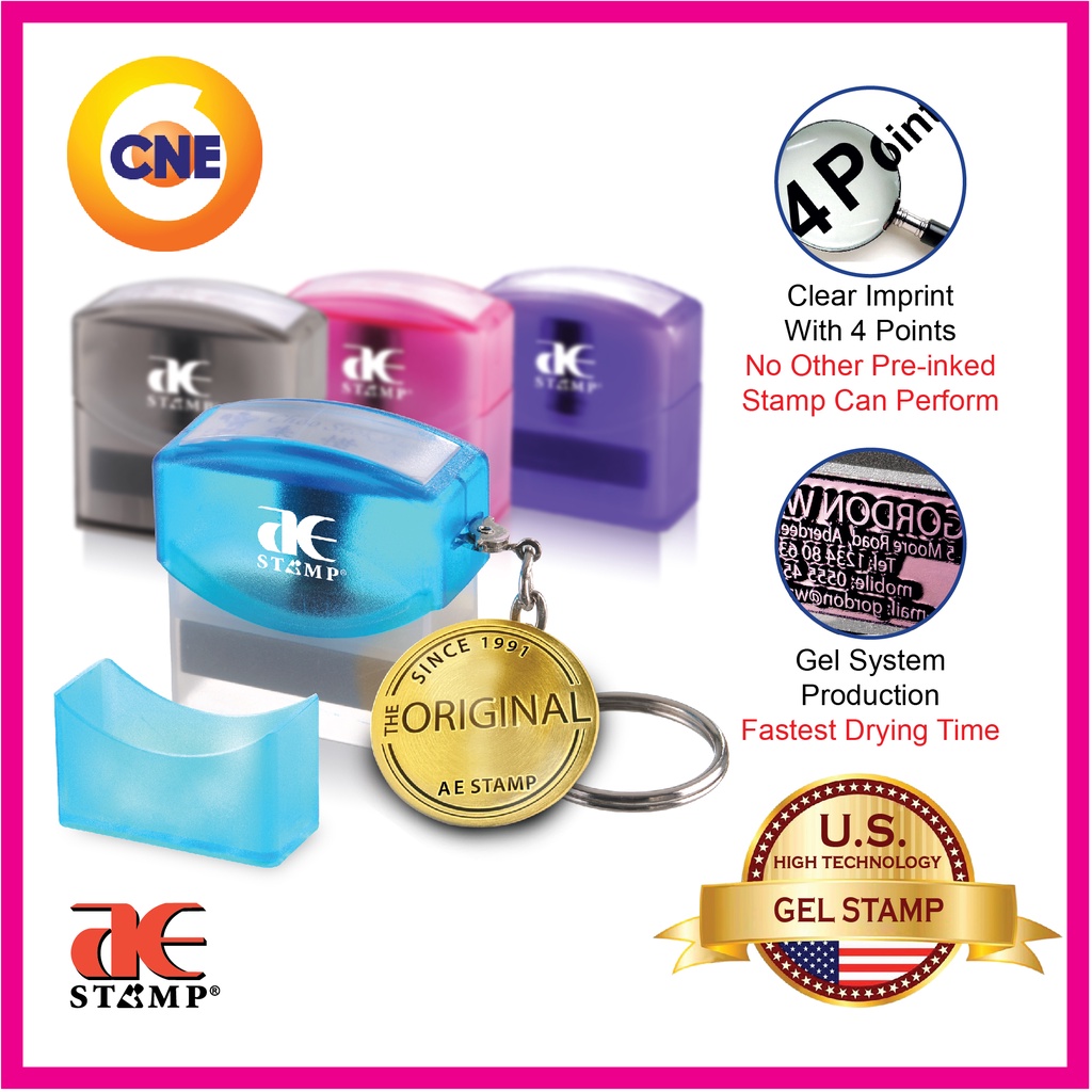 Custom Made AE Stamp Self Inking / AE Gel Stamp / Rectangle Stamp ...