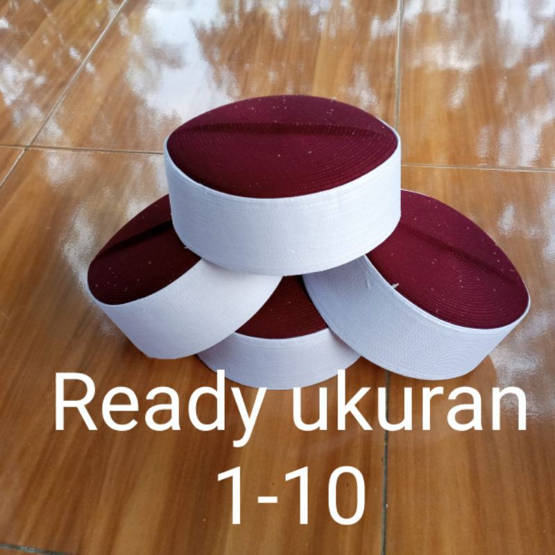 MERAH PUTIH Songkok Hajj Caps, Red And White, super Quality, White Caps