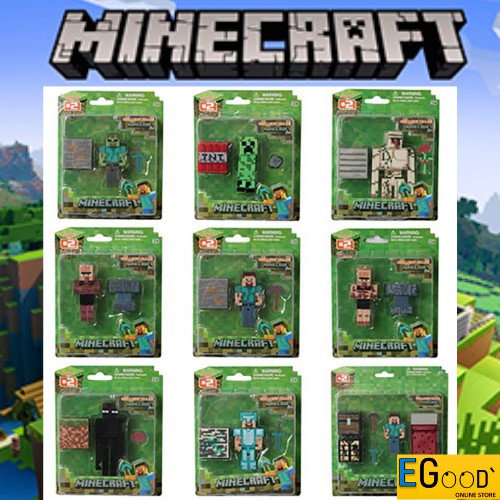 Minecraft Creeper Steve Iron Golem Enderman Diamond Steve Toy Set Mine ...