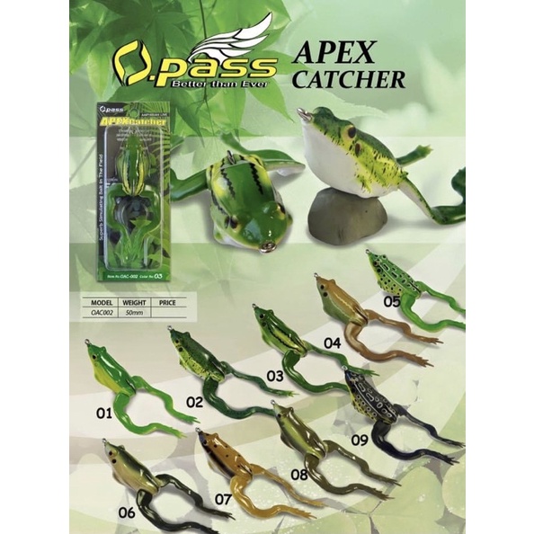 Opass APEX CATCHER Model OAC-002 Soft Rubber Frog Fishing Lure / Gewang  Katak Pancing Haruan Toman