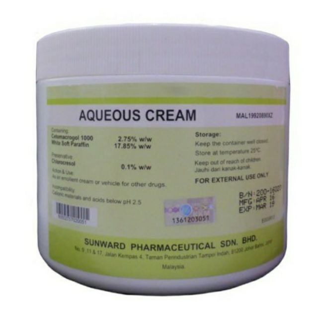[WEST MALAYSIA ONLY] Sunward Aqueous Cream 100g / 500g | Shopee Malaysia