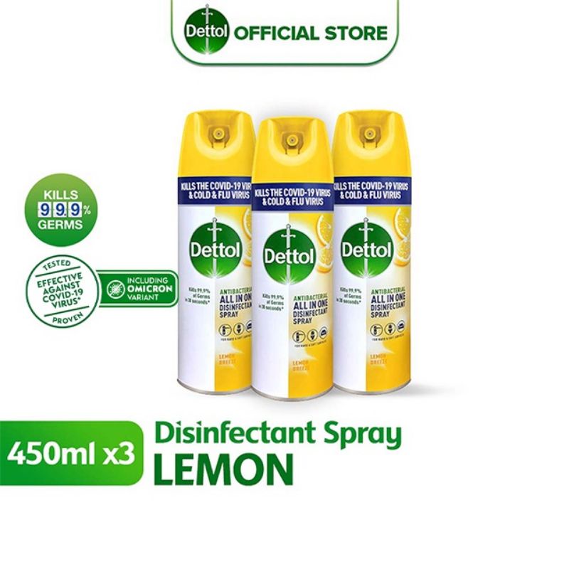 Dettol Disinfectant Spray Lemon Breeze 450ml Bundle Of 3 Shopee Malaysia 9769