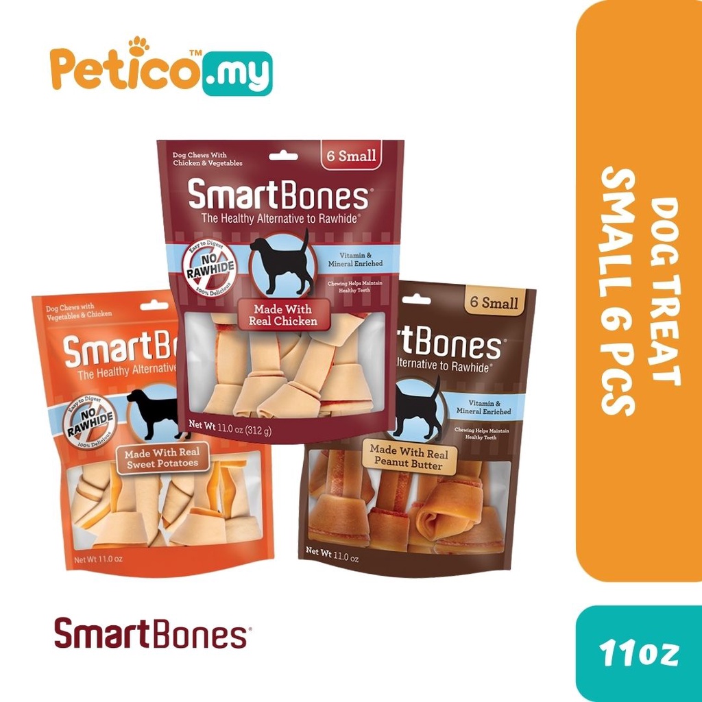 Smartbones Small 6 Sticks Dog Treat 11oz (Chicken/ Sweet Potato/ Peanut ...