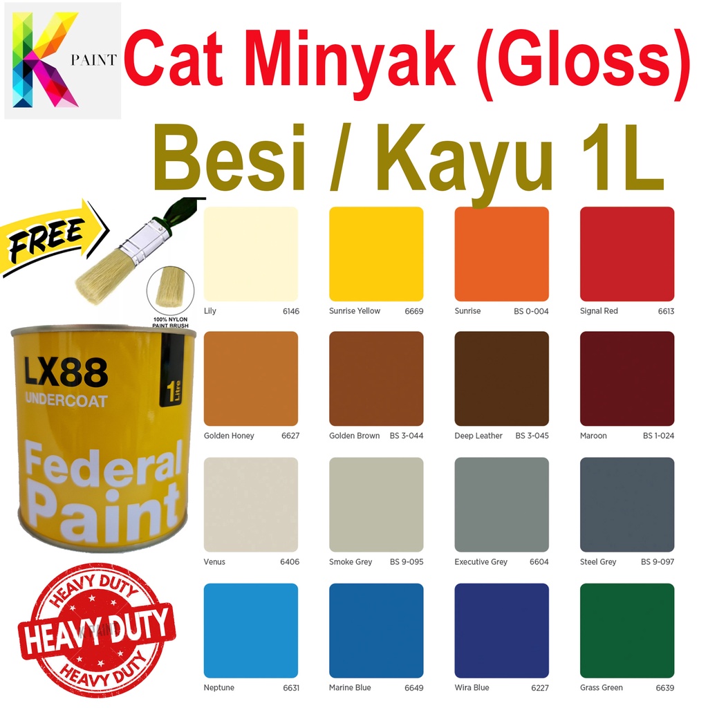 Cat Minyak Liter Untuk Kayu Dan Besi Gloss Paint For Wood And Metal